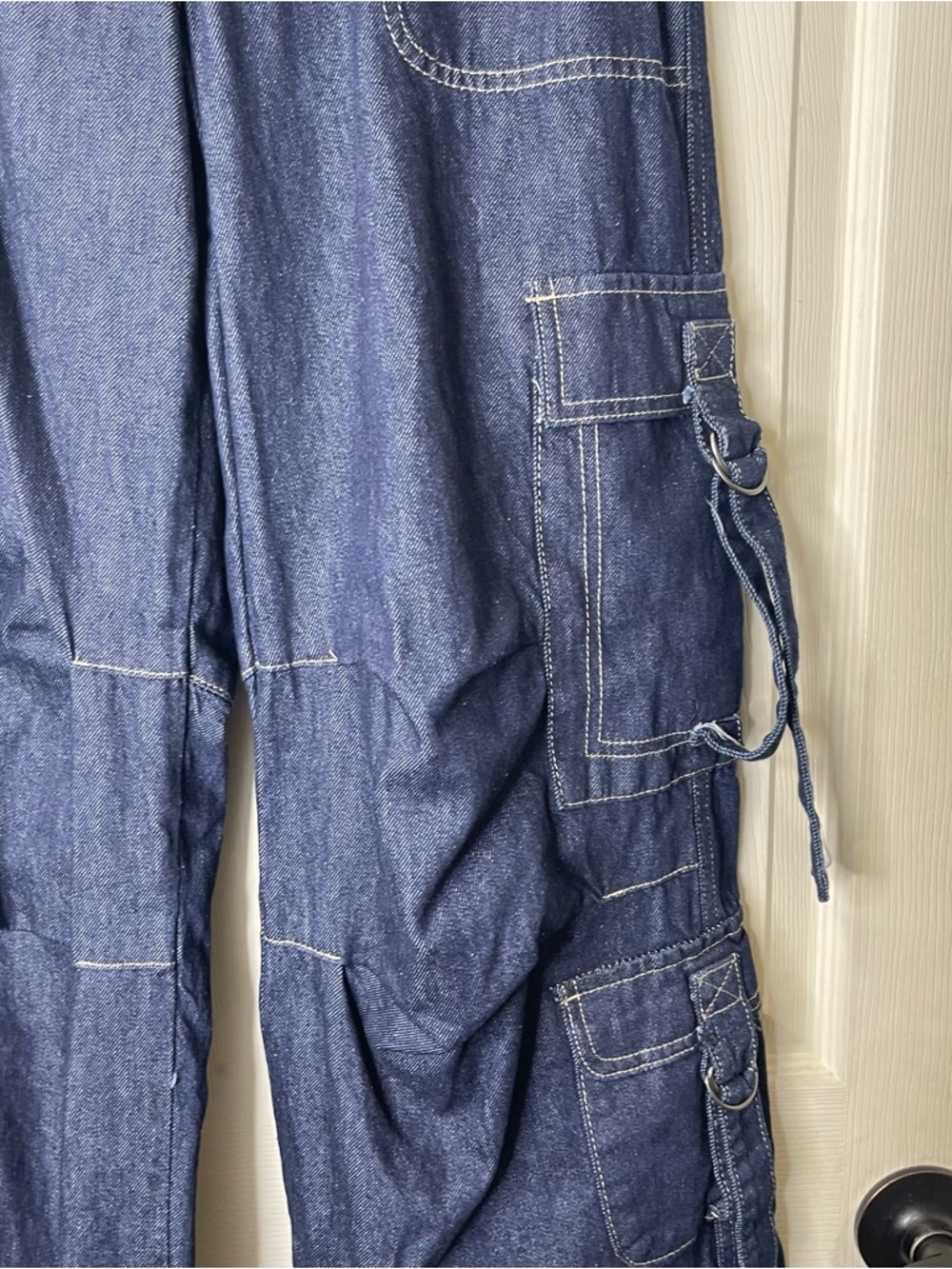 BDG Denim Strappy Baggy Cargo Pants Sz 27w - Picture 4 of 11